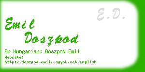 emil doszpod business card